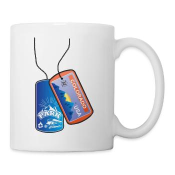 Erkennungsmarke Colorado Berge USA - Tasse - Weiß - Rechts