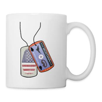 Erkennungsmarke Montana Fingerabdruck USA - Tasse - Weiß - Rechts