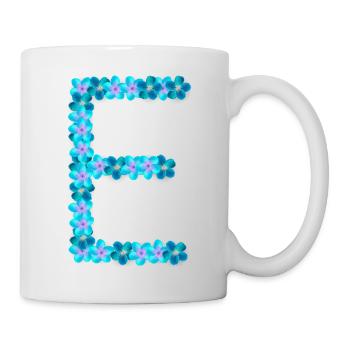 E aus blauen Blüten - Tasse - Weiß - Rechts