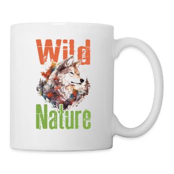 Loup Nature sauvage Wolf’s Head Wilderness Forest Trees - Mug blanc - blanc - Droite
