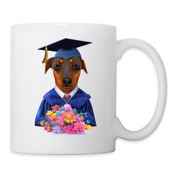 Bachelor Hunde Dobermann Schulabschluss Studium - Tasse - Weiß - Rechts