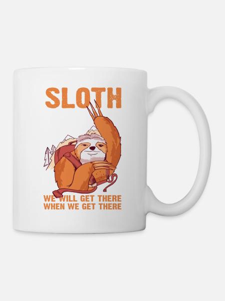 Sloth Hiking Team, Get There When We Get There 3 - Tasse - Weiß