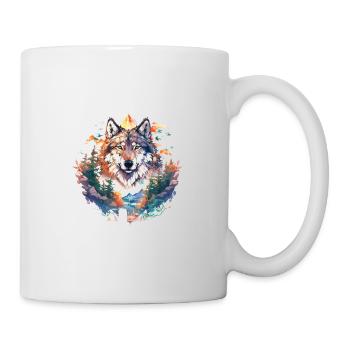 Loup Nature sauvage Wolf’s Head Wilderness Forest Trees - Mug blanc - blanc - Droite
