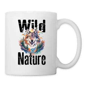 Loup Nature sauvage Wolf’s Head Wilderness Forest Trees - Mug blanc - blanc - Droite