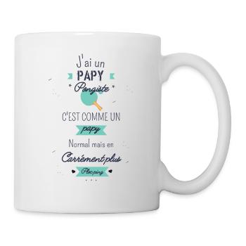 J'ai un papy pongiste carrément plus ploc ping - Mug blanc - blanc - Droite