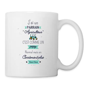 Jai un parrain Agriculteur carrément plus vroum - Mug blanc - blanc - Droite