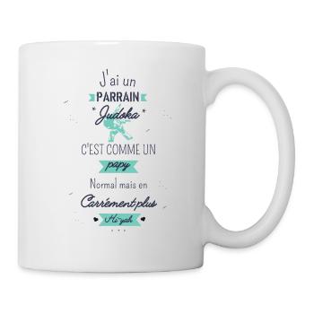 Parrain Judoka carrément plus hi-yah - Mug blanc - blanc - Droite