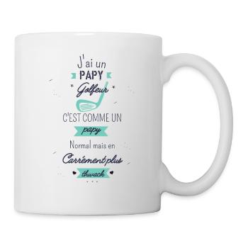 J'ai un papy golfeur carrément plus thwack - Mug blanc - blanc - Droite