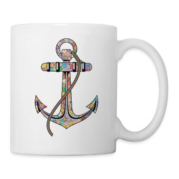 Anchor for women captain on the boat while sailing - Mug - white - Right
