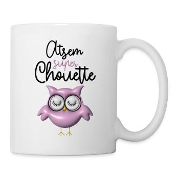 Atsem super chouette rose 3D - Mug blanc - blanc - Droite