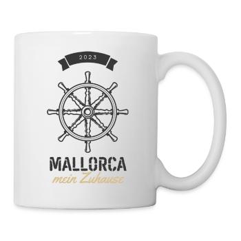 Mallorca mein Zuhause - Schiff Ahoi - Tasse - Weiß - Rechts