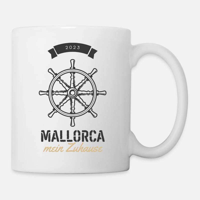 Mallorca mein Zuhause - Schiff Ahoi - Tasse - Weiß