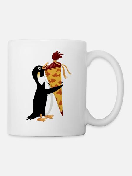 pinguin schultüte - Tasse - Weiß