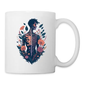 Skeleton and Flowers, Anatomy - Mug - white - Right