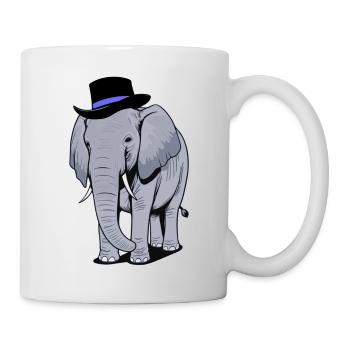 Éléphant au chapeau - Mug blanc - blanc - Droite