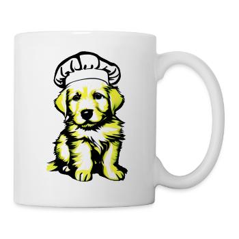 Hundewelpe Kochen Golden Retriever Hunde Gastronom - Tasse - Weiß - Rechts