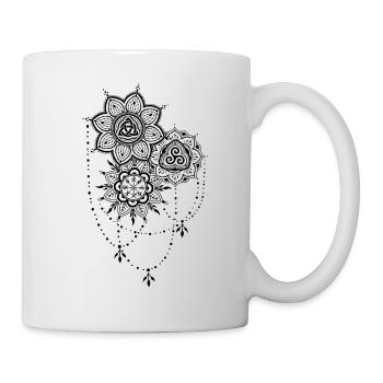 Celtic Henna Mandala Tattoo, schwarz - Tasse - Weiß - Rechts
