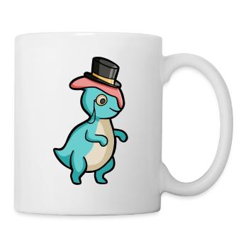 hugadino Parasaurolophus dino, cute dinosaur - Mug - white - Right
