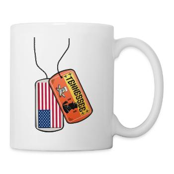 Erkennungsmarke Tennessee Flagge USA - Tasse - Weiß - Rechts