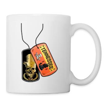 Plaque d’identité Tennessee crâne doré - Mug blanc - blanc - Droite