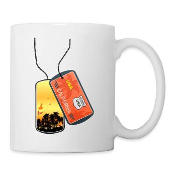 Erkennungsmarke California Palmen Kitesurfen - Tasse - Weiß - Rechts