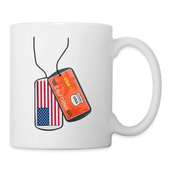 Plaque d’identité California Flag USA - Mug blanc - blanc - Droite