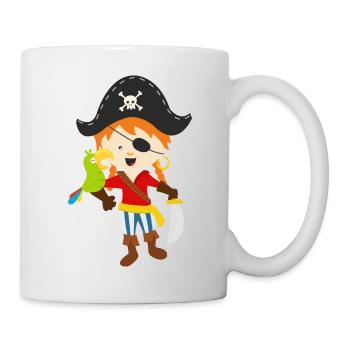 Pirat und Papagei - Tasse - Weiß - Rechts