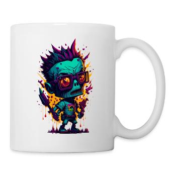Bunter cooler Zombie - Tasse - Weiß - Rechts