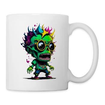 Bunter cooler Zombie - Tasse - Weiß - Rechts