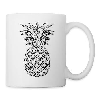 Ananas - Tasse - Weiß - Rechts