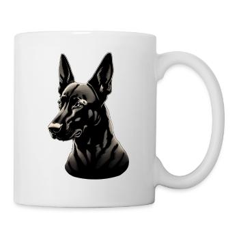 Head German Shepherds and Malinois Portait Drawing - Mug - white - Right