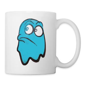Funny fierce-looking ghost in green - Mug - white - Right