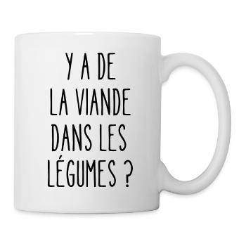 y a de la viande dans les légumes - Mug blanc - blanc - Droite