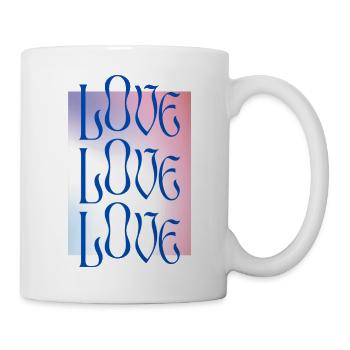 LOVE LOVE LOVE - colourful - Tasse - Weiß - Rechts