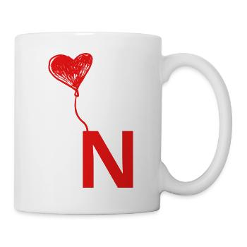 Buchstabe n Herz - Tasse - Weiß - Rechts