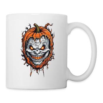Creepy Horror Halloween Pumpkin Design - Mug - white - Right