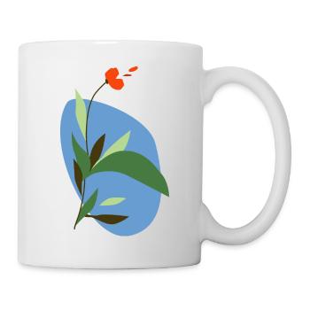 Coquelicot abstrait - Mug blanc - blanc - Droite