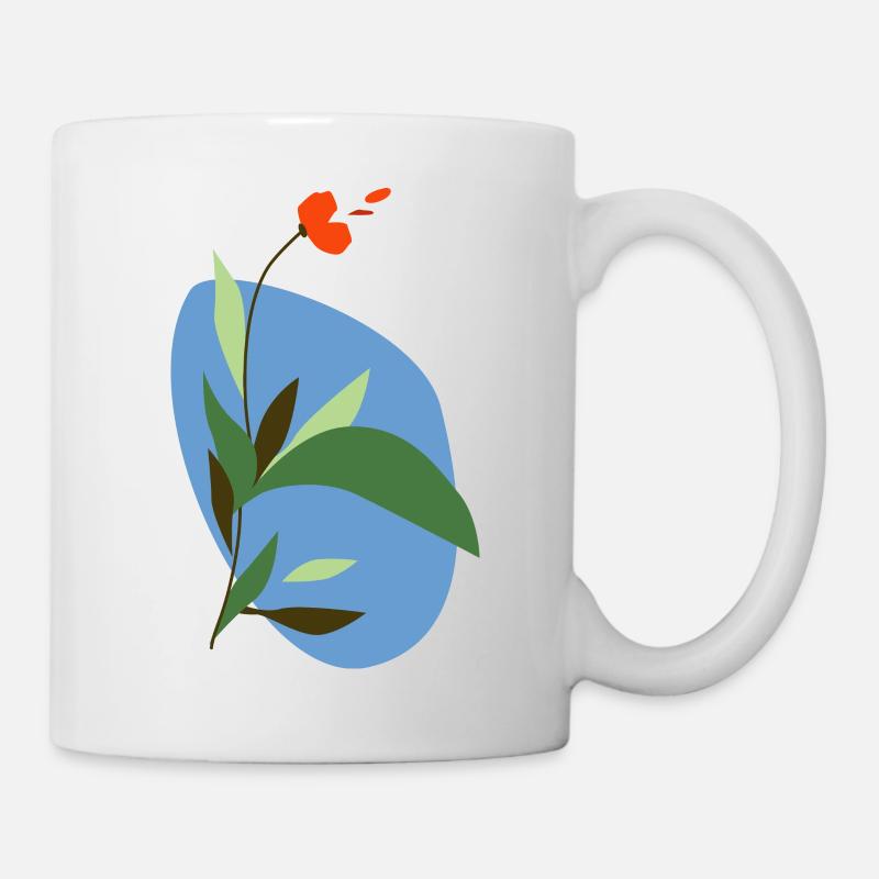 abstrakte Mohnblume - Tasse - Weiß