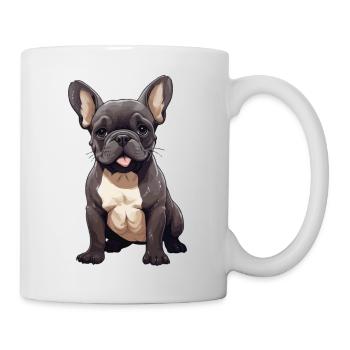 englische / französische Bulldogge Illustration - Tasse - Weiß - Rechts