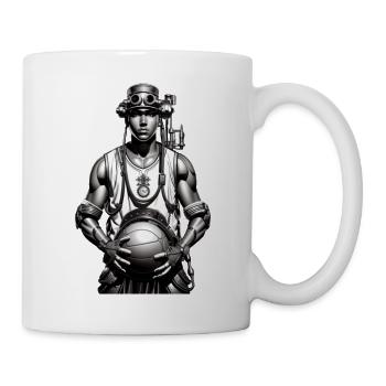 steampunk basketball player - Mug blanc - blanc - Droite