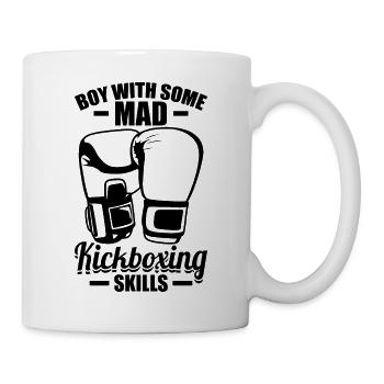 Lustiger Kickboxer Junge - Tasse - Weiß - Rechts