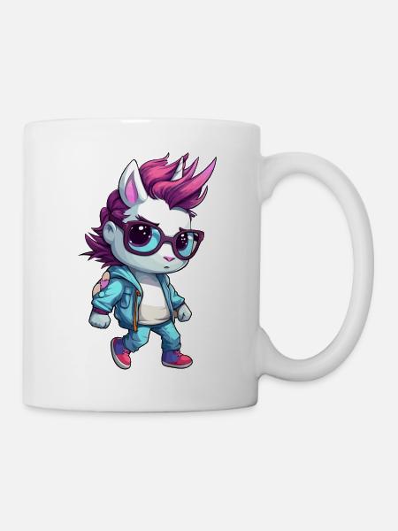 Einhorn - Punk oder Nerd? - Tasse - Weiß