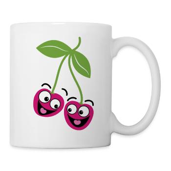 Cerises heureuses - Mug blanc - blanc - Droite
