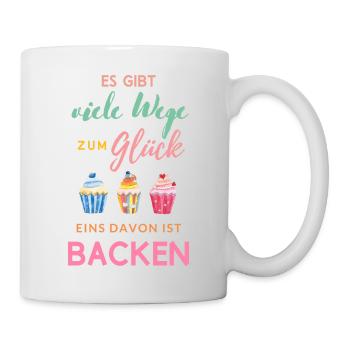 Es gibt viele Wege zum Glück - Tasse - Weiß - Rechts