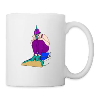 Nage avec palmes - Mug blanc - blanc - Droite