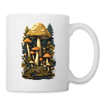 Retro Pilze Vintage Sammlerstück Pilz Design - Tasse - Weiß - Rechts