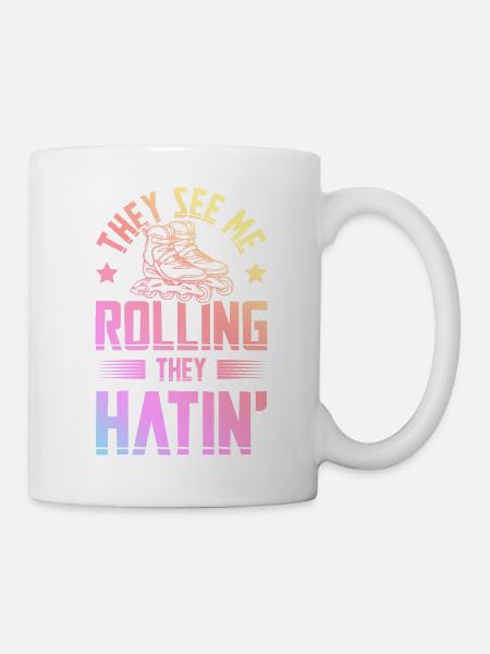skate rolling - Tasse - Weiß