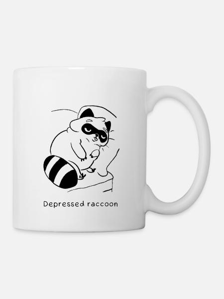 Raccoon Types | Depressed Raccoon - Mug - white
