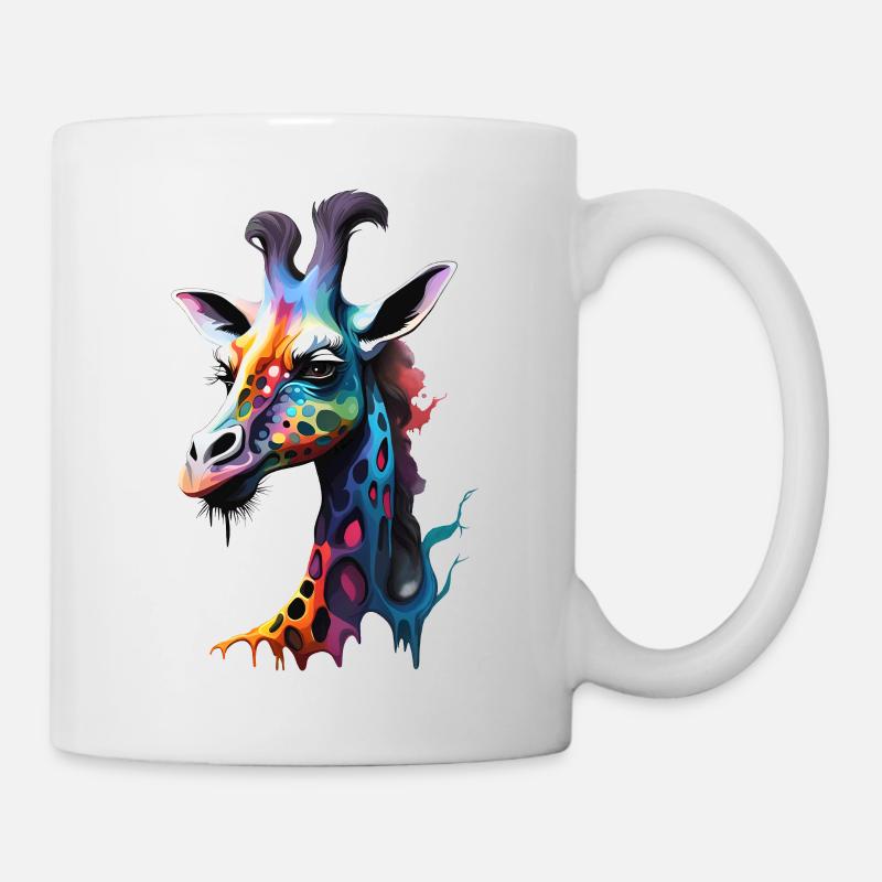 Giraffe, colorful - Mug - white