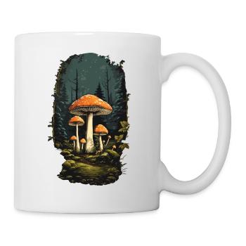 Vintage Pilz Wunder Fliegenpilz im Retro Stil - Tasse - Weiß - Rechts